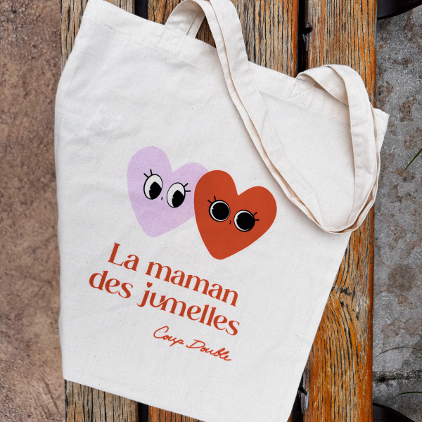 Totebag éco, la maman des jumelles