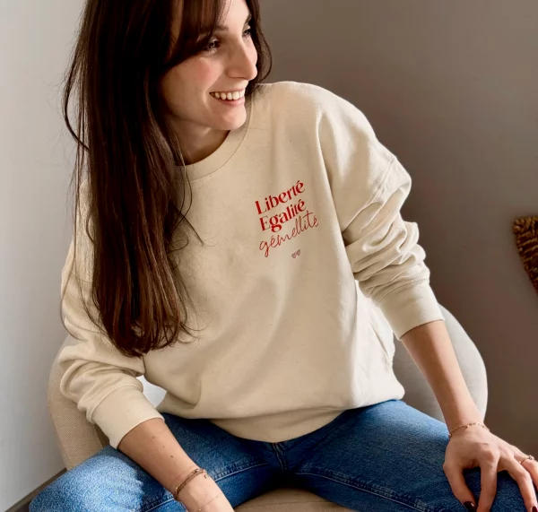 Sweat "Liberté égalité gémellité"